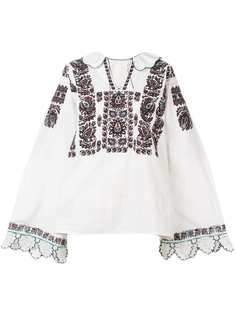 Rewind Vintage Affairs блузка 1970-х годов с вышивкой