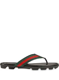 Gucci вьетнамки с отделкой Web