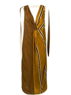 Uma Wang атласное платье с узлом спереди