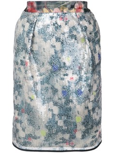 Harvey Faircloth юбка с цветочным узором и пайетками