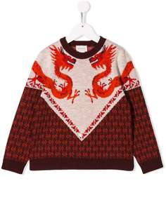 Gucci Kids вязаная толстовка с принтом