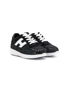 Hogan Kids sequin embroidered sneakers