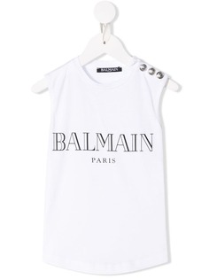 Balmain Kids топ с логотипом