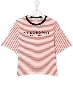 Philosophy Di Lorenzo Serafini Kids футболка с полосками и принтом логотипа