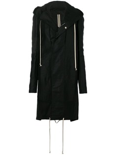 Rick Owens DRKSHDW длинное пальто с капюшоном