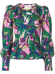 La Doublej приталенная блузка в стиле колор-блок
