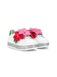 Gucci Kids кроссовки Асе с цветочной аппликацией