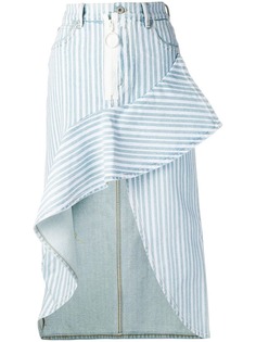 Off-White юбка асимметричного кроя в полоску