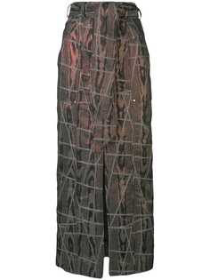 Talbot Runhof юбка дизайна пэчворк с поясом