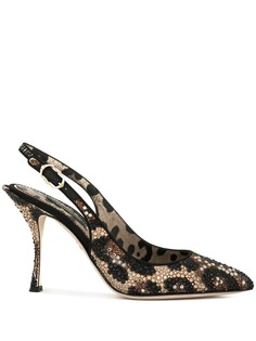 Dolce & Gabbana туфли-лодочки с ремешком на щиколотке и леопардовым принтом