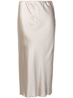 Priscavera satin midi skirt