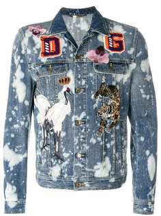Dolce & Gabbana джинсовая куртка с линялым эффектом и аппликацией