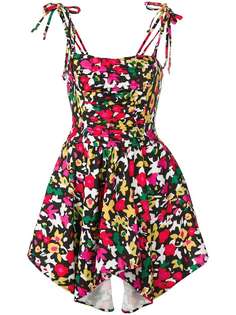 Attico платье мини с цветочным принтом и сборками