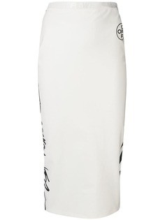 Off-White облегающая юбка с логотипом