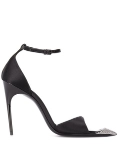 Saint Laurent embellished toe satin pumps