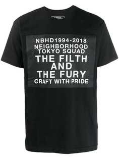 Neighborhood slogan print T-shirt