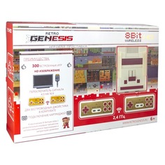 Игровая консоль DENDY Retro Genesis 300 игр, два беспроводных джойстика, HD Wireless, белый/красный