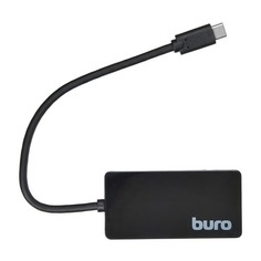 Хаб (разветвитель) BURO BU-HUB4-0.2-U3.0, черный