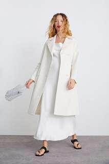 Длинное двубортное пальто Zara