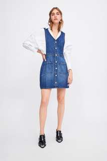 Джинсовый сарафан с карманами Zara