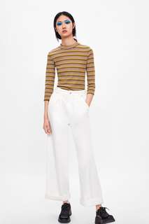 Футболка с воротником-стойкой Zara