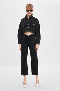 Джинсы прямого кроя с высокой посадкой Zara