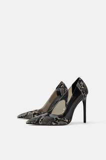 Туфли с эффектом змеиной кожи Zara