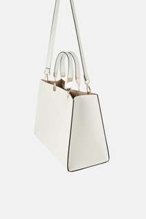 Прямоугольная сумка-шопер с эффектом змеиной кожи Zara