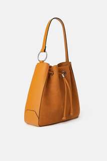 Кожаная сумка-мешок Zara