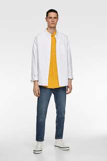 Рубашка из ткани пике с воротником-стойкой Zara