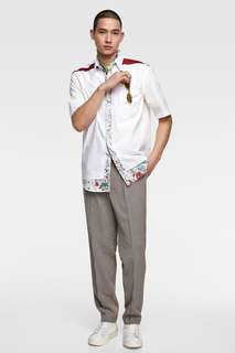 Рубашка с комбинированным принтом Zara