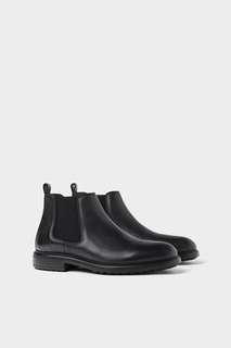 Черные кожаные ботинки - zara light Zara