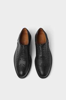 Кожаные броги - zara light Zara