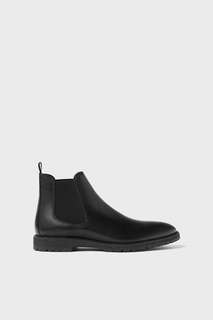 Черные кожаные ботинки на рифленой подошве Zara