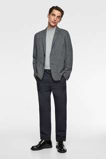 Пиджак из ткани с рельефным узором Zara