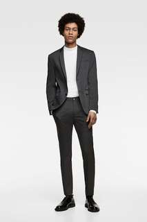 Костюмный пиджак из высокотехнологичной ткани в клетку Zara