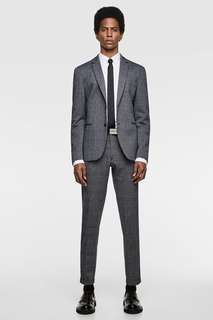 Трикотажный костюм комфортного кроя в клетку Zara