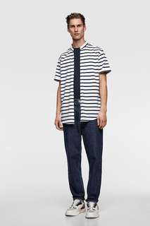 Рубашка из ткани пике в полоску Zara