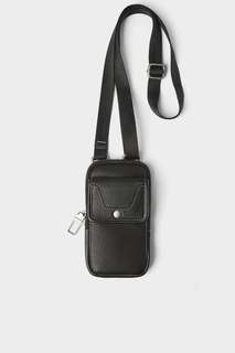 Черный кожаный чехол для телефона Zara