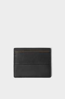 Черный кошелек для карточек с оранжевыми вставками Zara