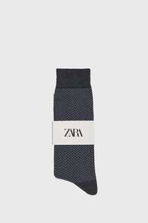 Носки из мерсеризованного хлопка в елочку Zara