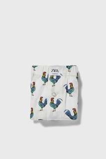 Трусы-боксеры из поплина с принтом «петухи» Zara