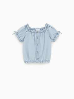 Джинсовый топ с открытыми плечами Zara