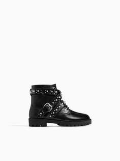 Ботинки с заклепками Zara
