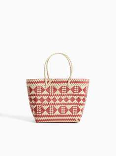 Разноцветная плетеная сумка-шопер Zara