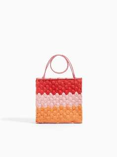 Разноцветная сумка-корзина из кружева кроше Zara