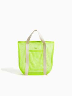 Сетчатая сумка-шопер неонового цвета Zara