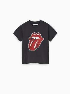 Футболка ©rolling stones с пайетками Zara