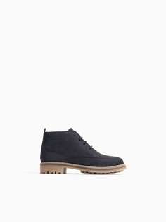 Синие кожаные ботинки Zara
