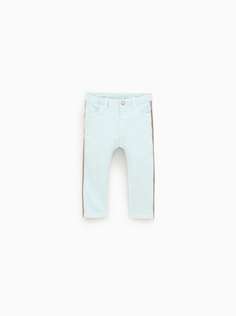 Джинсы облегающего кроя с блестящими лампасами Zara